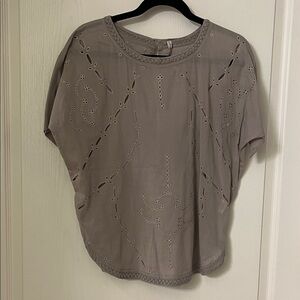 IRO Taupe Blouse with Cut-Out Details